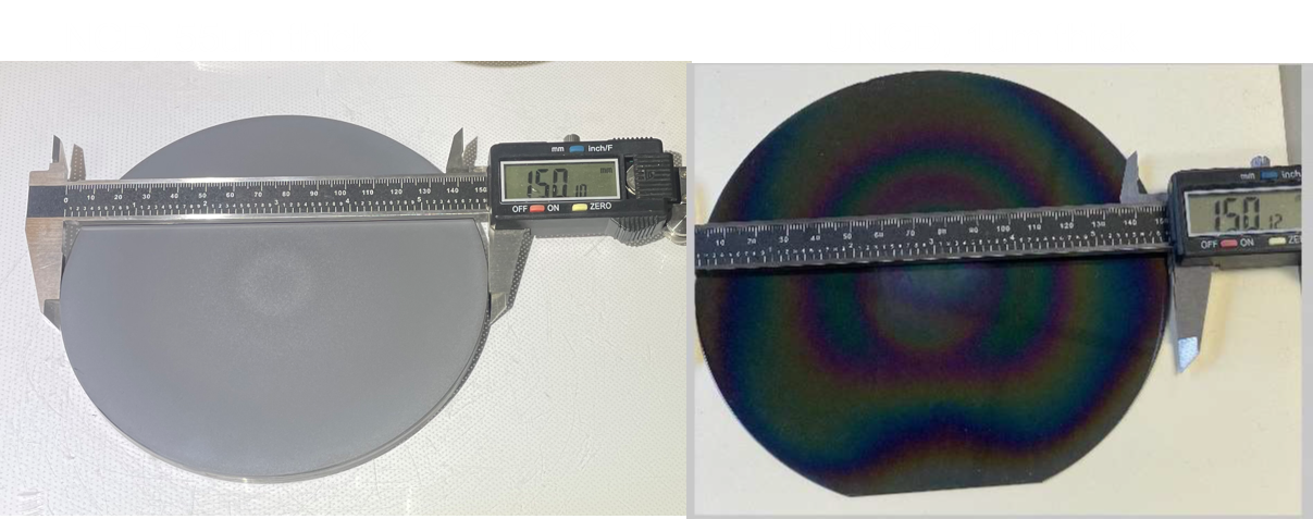 150 mm wafers coated with NCD and UNCD diamond